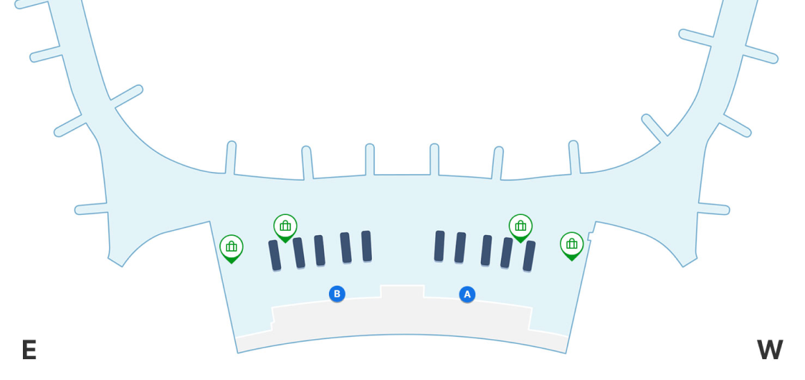 Oversized Baggage Claim guide map of terminal 1